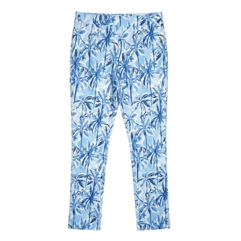 NEW Jean Pierre Klifa Montgomery Pant in Palm Jungle Blue White Stretch Medium
